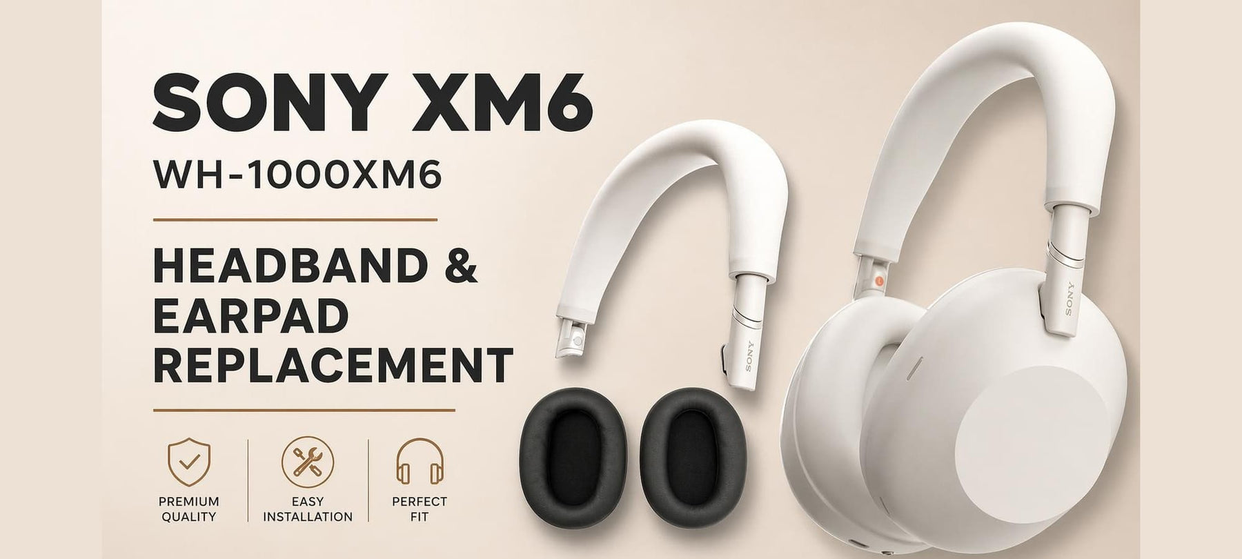 Sony WH-1000XM6 Headband and Earpad Cushion Replacement Thumbnail