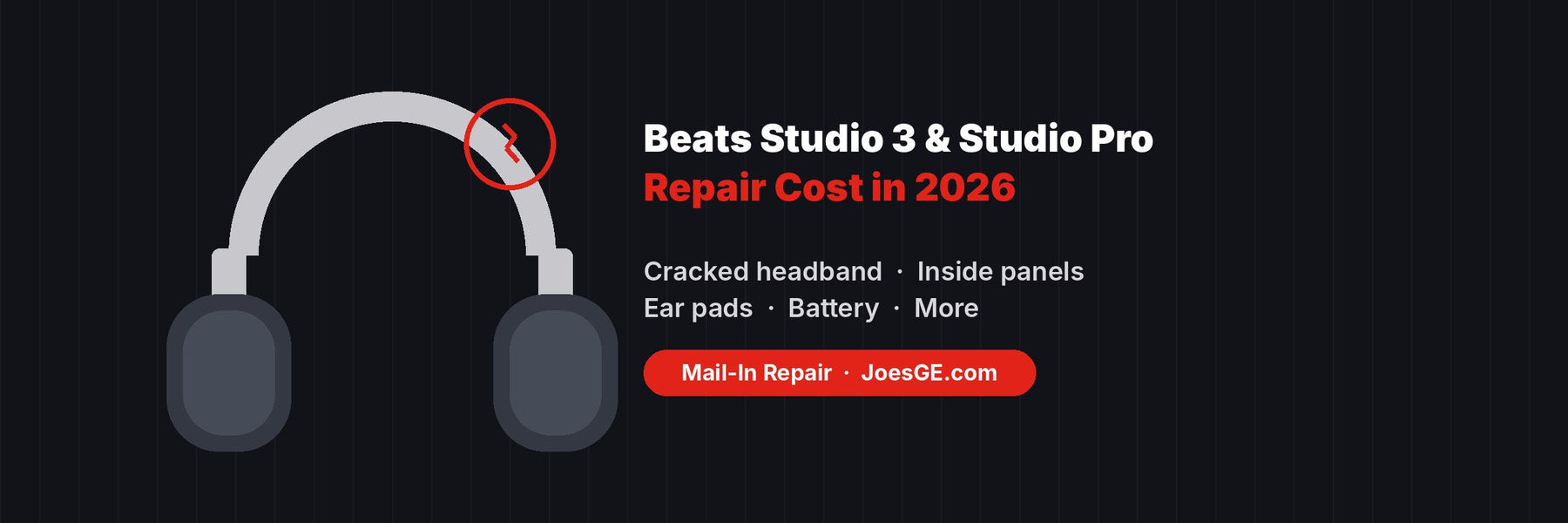 Beats Studio 3 & Studio Pro Repair Cost in 2026: Headband, Panel & Battery Prices