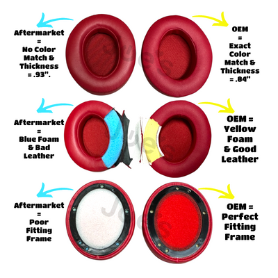 Beats By Dre Studio 2 3 Wireless Ear Pads Muffs Cushions Replacement Pair A1914 - Parts