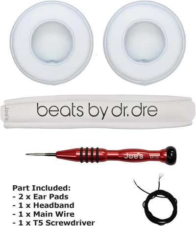 Beats By Dre Pro Headphones Monster Headband Muff & Wire Replacement Repair Kit (White)
