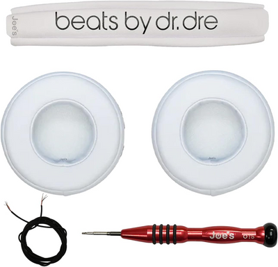 Beats By Dre Pro Headphones Monster Headband Muff & Wire Replacement Repair Kit (White)