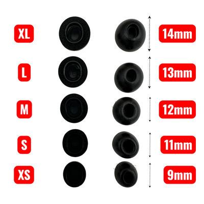 Apple AirPods Pro Memory Foam Ear Tips – 10-Pack (1st & 2nd Gen, XS–XL, Black)