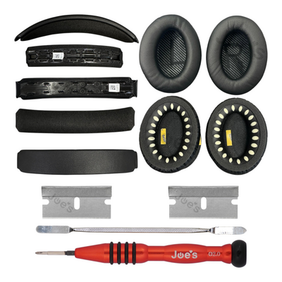 Bose QC35 / QC35 II Complete Repair Kit Genuine OEM Ear Pads + Clip-On Headband Leather + Tool Kit