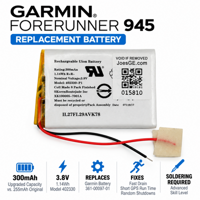 Garmin Forerunner 945 361-00097-01 300mAh Upgraded Battery Replacement Parts