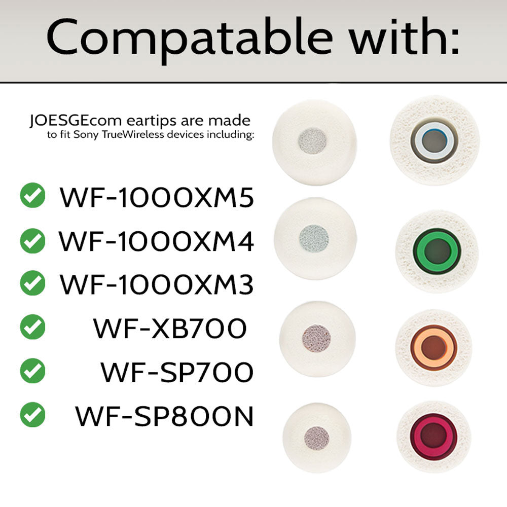 Sony WF-1000XM5 Memory Foam Comfortable Ear Tips Replacement