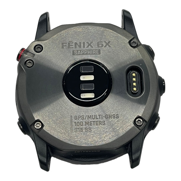 Garmin Fenix 6X Sapphire Back Cover Housing Shell (Black - Red
