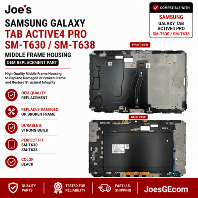 Samsung Galaxy Tab Active4 Pro SM-T630 SM-T638 Middle Frame Chassis Black OEM Original Replacement Parts