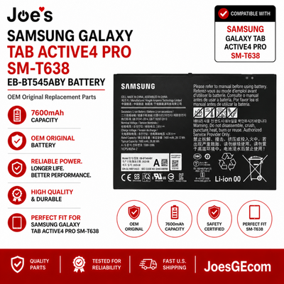Samsung Galaxy Tab Active 4 Pro SM-T638 EB-BT545ABY Battery 7600mAh OEM Original Replacement Parts
