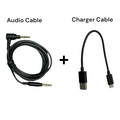 Sony Headphone AUX Audio Cable + Charger Cable For WH-1000XM2, WH-1000XM3, WH-1000XM4, WH-1000XM5, WH-1000XM6- Bundle