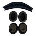Sony WH-1000XM4 Replacement Headband Leather and Ear Pad Cushions Combo in Black, Blue and Tan