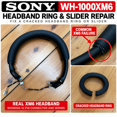 Sony WH-1000XM6 Headband Hinge Repair Kit with Tools and 12-Pin Connectors Replacement Parts