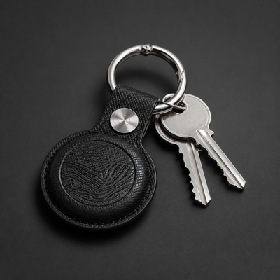 Premium Saffiano Leather Keychain Holder for Apple AirTag