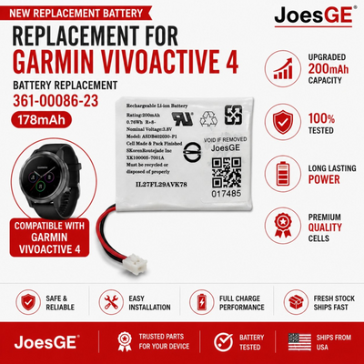 Garmin Vivoactive 4 Battery Replacement 361-00086-23 200mAh Upgraded Aftermarket Part