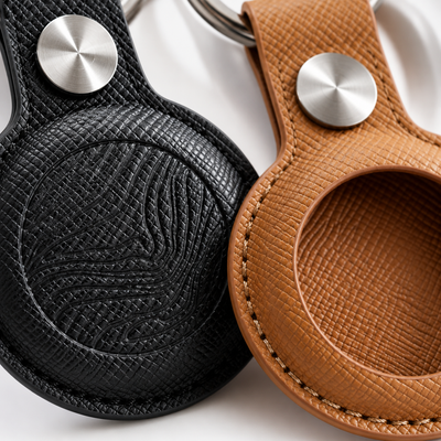 Premium Saffiano Leather Keychain Holder for Apple AirTag