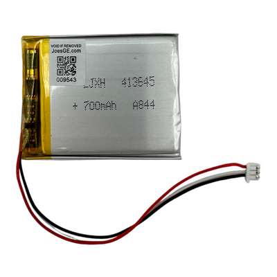  lithium polymer battery with wires on a white background