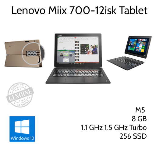 Lenovo IdeaPad Miix 700 Intel Core M5 1.1Ghz 8GB Ram 256GB SSD - Refurbished