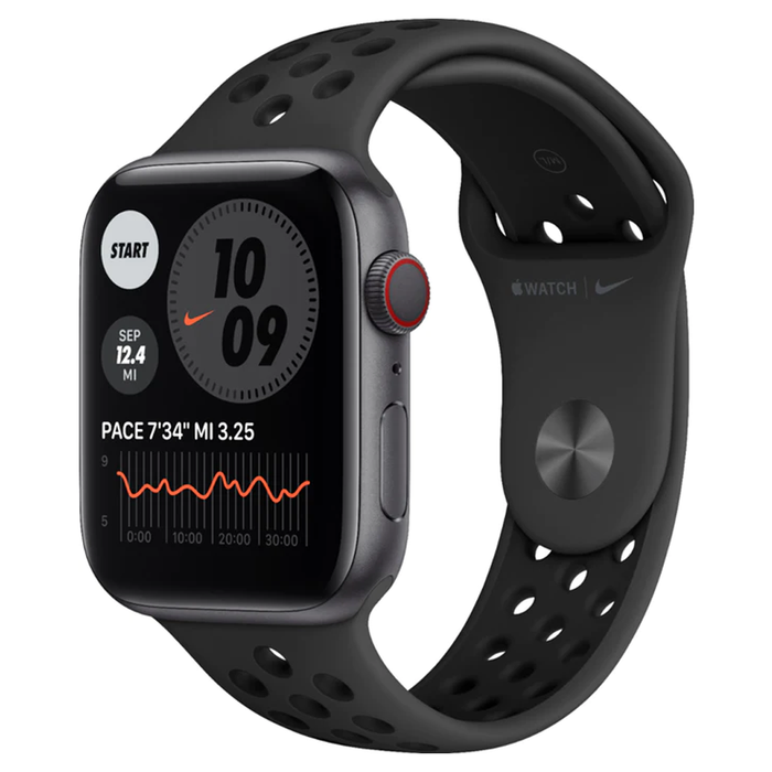 Apple Watch Nike Series 6 (GPS + Cellular) 44mm Aluminum Case (Space Gray) - Refurbished