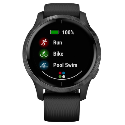 Garmin Venu HR Smartwatch 43mm Fiber-Reinforced Polymer (Black) - Refurbished