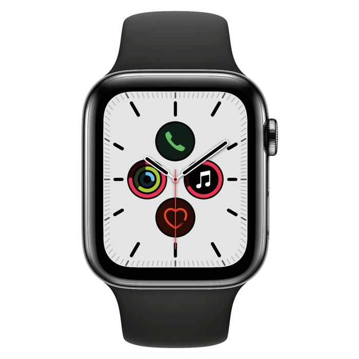 Apple Watch Series 5 (GPS + Cellular) 44mm Stainless Steel Case (Black) - Refurbished