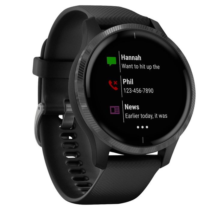 Garmin Venu HR Smartwatch 43mm Fiber-Reinforced Polymer (Black) - Refurbished