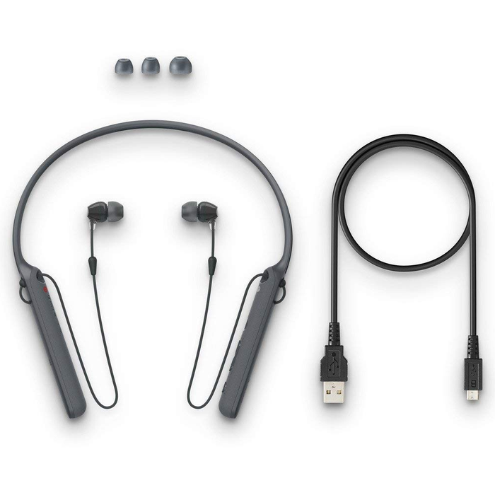 Sony - C400 Wireless Behind-Neck in Ear Headphone (Black) [Refurbished]