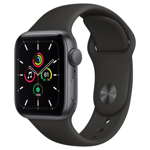 Apple Watch SE (GPS) 40mm Aluminum Case with Black Sport Band (Space Gray) - Refurbished