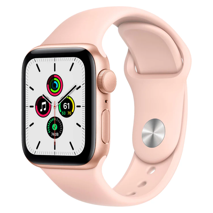 Apple Watch SE (GPS) 40mm Aluminum Case with Pink Sport Band (Gold) - Refurbished