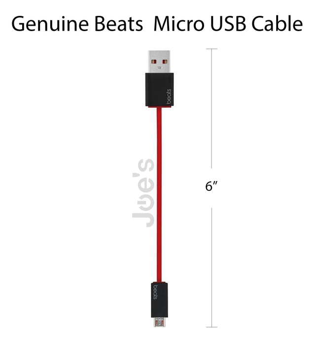 Beats By Dre 6" Micro USB Charger Cable For Powerbeats 2 3 Wireless (Red)