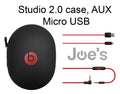 Beats By Dr. Dre Studio 2 Hard Cover Zipper Case With Charger and Audio Cable Bundle